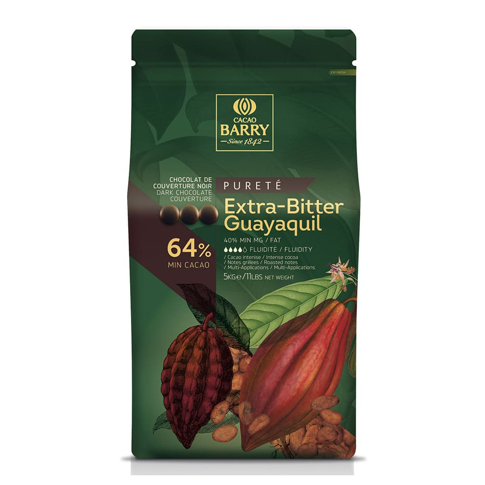 [172990] Guayaquil Extra Amer 64% Pistoles 5 kg Cacao Barry